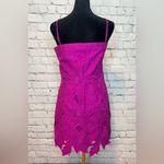 H&M  EMBROIDERED CUT OUT MINI DRESS PURPLE PINK MAGENTA 100% cotton sundress L Photo 5