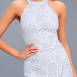 Lulus NWT  Love Poem‎ Lace Mini Dress in Light Blue Size Large Photo 0