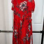 Bailey blue Open Shoulder Red Floral Jumpsuit Photo 1