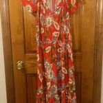 Loft Flutter Sleeve Floral Midi Dress Photo 0