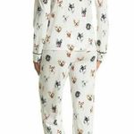 PJ Salvage Womens White Dog Print Pajama Set size small Photo 1