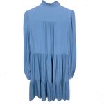 J.Crew Point Sur Hadid Shirt Dress Ruffle Sleeve EcoVero Viscous Blend Blue 6 Photo 1