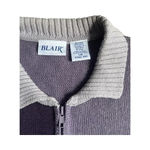 Blair Vintage  Women's Embroidered Knit Sweater Vest Full‎ Zip Size Large Photo 1