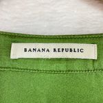 Banana Republic Vintage  S Silk Cap Sleeve Top Green Pleated Front‎ Satin Mod Y2K Photo 4