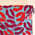 St Xavier Smooch Kisses Beaded Convertible Clutch, Pink/Turquoise Photo 1