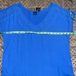 Kaari Blue  medium womens Ellis blue la dolce vita v neck eyelet short sleeve top Photo 4