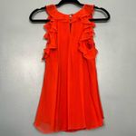 Miguelina Latrice Crinkle Chiffon 100% Silk Blouse Tank Top Coral Red Women’s S Photo 1