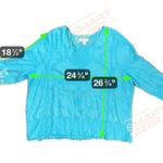 Studio Turquoise Embroidered Cotton Blouse Blue Size 2X Photo 2