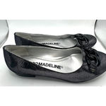 Madeline Flats Shoes, Size 7.5 M Black leather upper metallic Photo 3