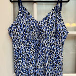 Maxine of Hollywood  Rain Flyaway Blue Tankini Swimsuit Top Plus Size 20W NWT Photo 0
