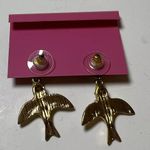Betsey Johnson Betsy Johnson Earrings Pierced Dangle Yellow Bird AB Rhinestone Gold Tone 1.5" Photo 2