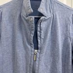Karen Scott  Sports Womens Full Zip Up Jacket 3/4 Sleeve Pockets Blue Size Small Photo 5