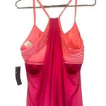 Nike Pink Lightweight Athletic Tank Top With Striped Built in Bra Women Sz XL Photo 4