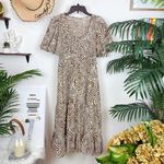 Moon River  Smocked Puff Sleeve Midi Dress Photo 3
