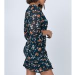 Princess Polly  NWT Meral Teal Green Floral Wrap Style Ruffle Hem Mini Dress Photo 3
