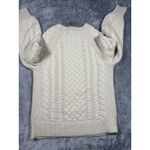 J.Crew  Sweater Womens XXS Ivory‎ Cable Knit Metallic Sequin Pullover Wool Blend Photo 4