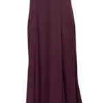 Joanna August Plum Chiffon Flutter Sleeve Maxi Bridesmaid Wedding Guest Dress Photo 0