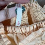 Free People  Peach Smocked Bell Sleeve Crop Top Photo 2