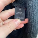 AGB black thick knit ruched loose drapey relaxed cardigan open sweater medium Photo 4