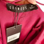 LIONESS | Walk The Line Magenta Satin Cowl Neck Maxi Dress Size M | NWT Photo 4