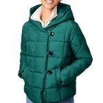 Bernardo Box Quilt Puffer Jacket Coat Emerald Green Size Small Outdoor Cozy Warm Photo 0