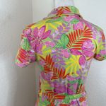 Lilly Pulitzer 90s Shirt Dress Belted Sabrina Bottoms Up Print Frogs Flowers S Photo 5