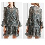 Veronica Beard  Denver green floral sheet silk dress 4 Photo 1