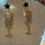 Gold Glitter 'Happy New Year' Earrings Photo 2