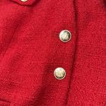 J.Crew  V-neck Lady Jacket in Maritime Tweed red festive size 16 gold button Photo 2