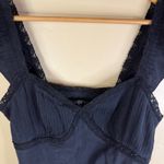 Antonio Melani  Black Lace Trim Silk Baby Doll Ruffle Strap Tank Top Size 8 Y2K Photo 1