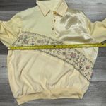 Teddi vintage grandma long sleeve sweater size large floral yellow Photo 3