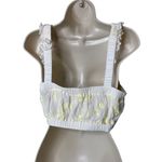 Cinq à Sept Cinq a Sept silk mini crop top floral embroidery sz M Photo 1