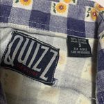 Vintage Quizz Sunflower Picnic Checked Button Down Shirt Size S Yellow Photo 2