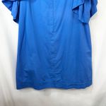 Crown & Ivy  Large Mini Dress Blue Dramatic Ruffle Sleeve Shift Solid Summer 1052 Photo 5