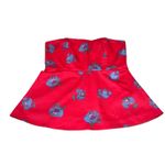 J.Crew  Pink Blue Peplum Floral‎ Strapless Top 8 Corset Cotton Blend Photo 3