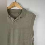 Fear of god  Essentials Women's Sage Green Velour Sleeveless Polo Sweatshirt Sz M Photo 2