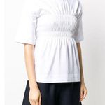 Ganni $300 New  Smocked Jersey White Top - XXS Photo 0