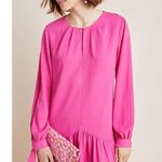 Anthropologie  Mare Mare Hot Pink Ling Sleeve Tunic Dress Dropped Waist Size XS Photo 0