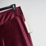 Eye Candy  leggings medium stretch soft velour ribbed velvet maroon plum red Photo 1