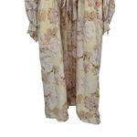 Stine Goya Lydia Silk Long Sleeve Midi Dress size Large Floral Drawstring Waist Yellow Photo 4
