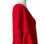 Tiana B . Dress Shift Ruffle Sleeves Scoop Neck Red Petite Women’s Size 12P Photo 6
