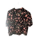 Vans  Black and Pink Floral Blouse Photo 1