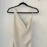 Missguided  Asymmetric Drape Midi Satin Dress in Cream Size 6 NWT Photo 5