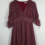Madewell  Starviolet Red Ruched Sleeves Mini Dress Ditsy Flowers Size 2 Photo 2