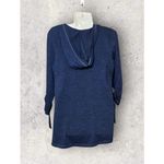 We Are Sundays Boutique Women's Size Large Soft Rough Hem V Neck Pullover Hoodie Blue Photo 3
