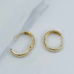 Real 14k Gold Hoop Earrings Huggie Photo 1