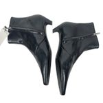 Mango  MNG Square Toe Kitten Heel Leather Boots Black Size 42/ US 10 Photo 7