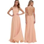 Lulus  Womens S Strappy to Be Here Blush Pink Maxi Dress Bridesmaid Dressy Formal Photo 1