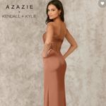 Azazie  x Kendall + Kylie Bronzer Mermaid Pleated Stretch Satin Dress Photo 5