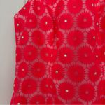 Lilly Pulitzer  Fiesta Pink Floral Lace Pearl Bead Pinwheel Mini Dress Sleeveless Photo 5